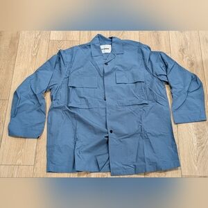 $1020 Mens JIL SANDER Oversized Cotton LS Button Up Shirt French Blue 48 US 38